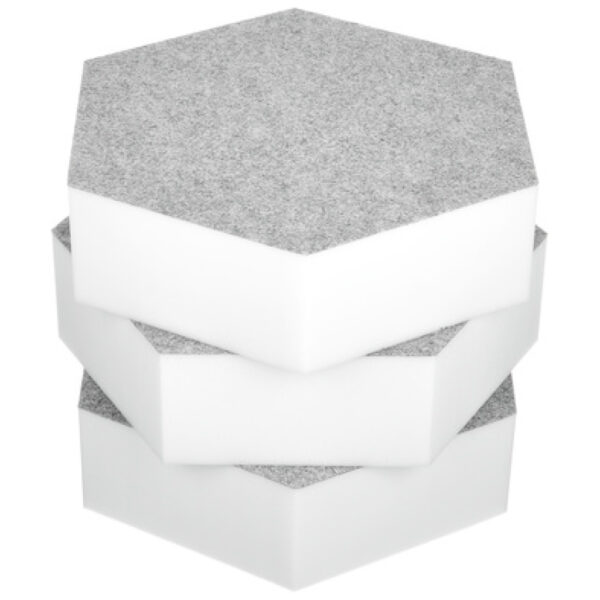 t.akustik Hexagon Melamine Light Grey 75